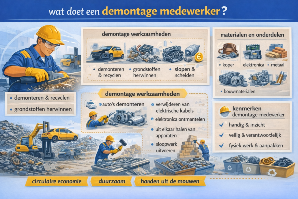 Alles over het beroep demontage medewerker Wat doet een demontage medewerker